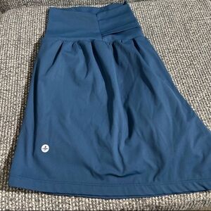 Halara Womens L Long SoftlyZero Yoga Shorts Airy Super High Waisted Mood Indigo